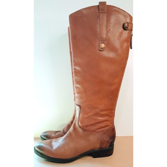 Sam Edelman Shoes - Sam Edelman Penny Sz 7.5 Brown Leather Riding Boots Classic Equestrian Burnished